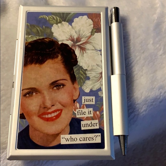Anne Taintor Vintage Office Fun Mini Notepad & Pen - Picture 4 of 6